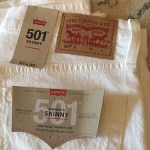 Levis 501 skinny white 27 28